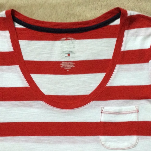 Sweet Tommy Hilfiger Candy Striped, Pocket Tee - Picture 2 of 6
